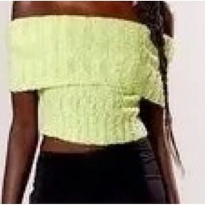 Vibrant Off-Shoulder Sweater in Lime